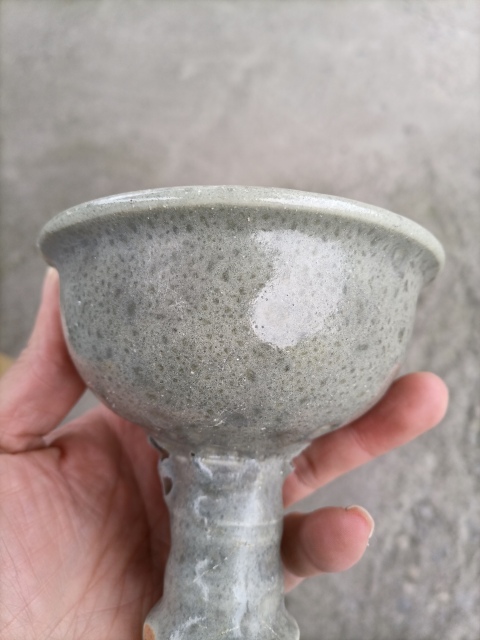 古玩陶瓷龍泉窯青釉高足杯拍賣,當前價格300元