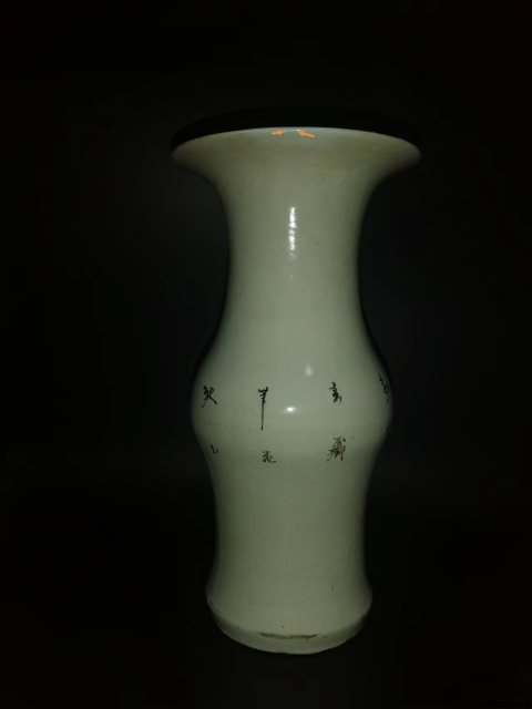 古玩陶瓷民國(guó)至解放初期粉彩松鶴圖花觚拍賣,當(dāng)前價(jià)格400元