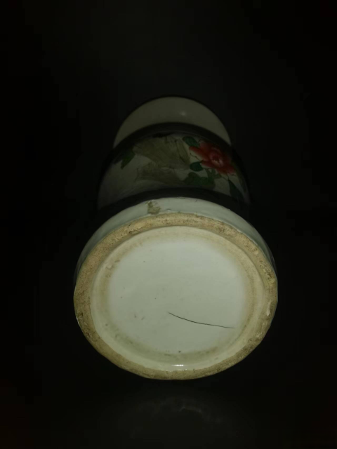 古玩陶瓷民國(guó)至解放初期粉彩松鶴圖花觚拍賣,當(dāng)前價(jià)格400元