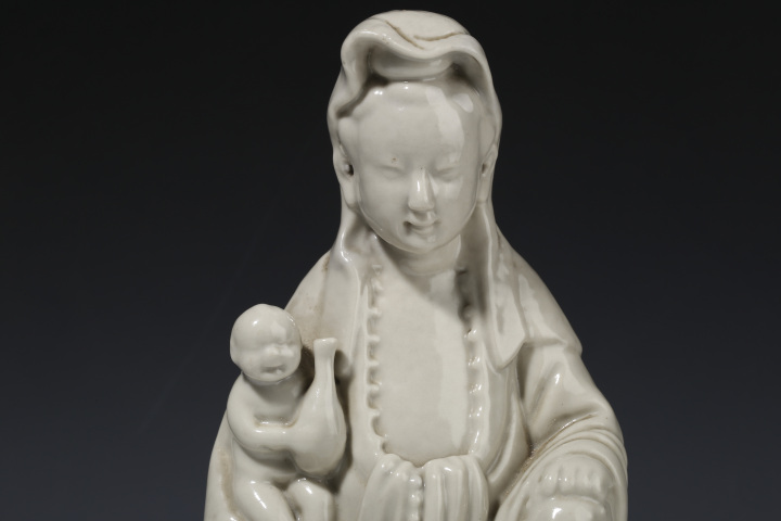 古玩陶瓷民國(guó)·白釉送子觀音塑像拍賣(mài),當(dāng)前價(jià)格2700元