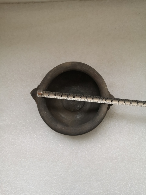 古玩陶瓷明代雙鋪首灰陶平底香爐拍賣,當前價格680元