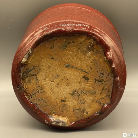 古玩陶瓷清中晚期鈞紅釉筒式爐拍賣，當前價格3600元