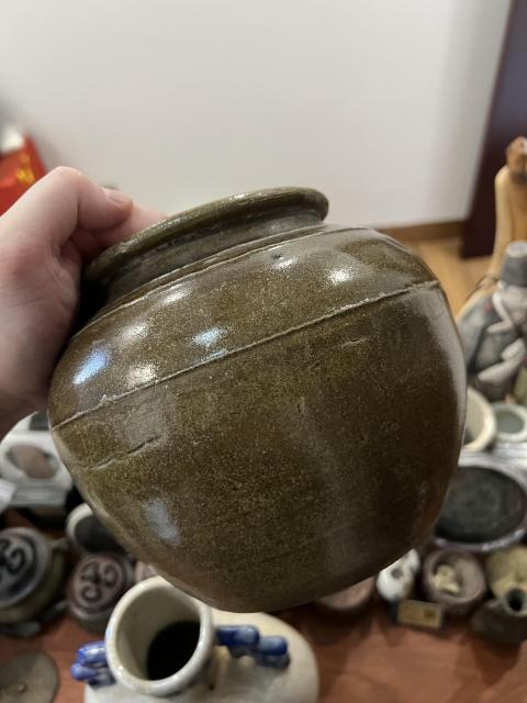 古玩陶瓷清代褐釉罐拍賣,當前價格299元