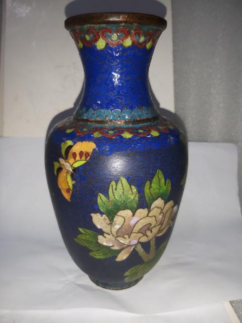 古玩雜項銅胎掐絲琺瑯彩花瓶拍賣，當前價格1128元
