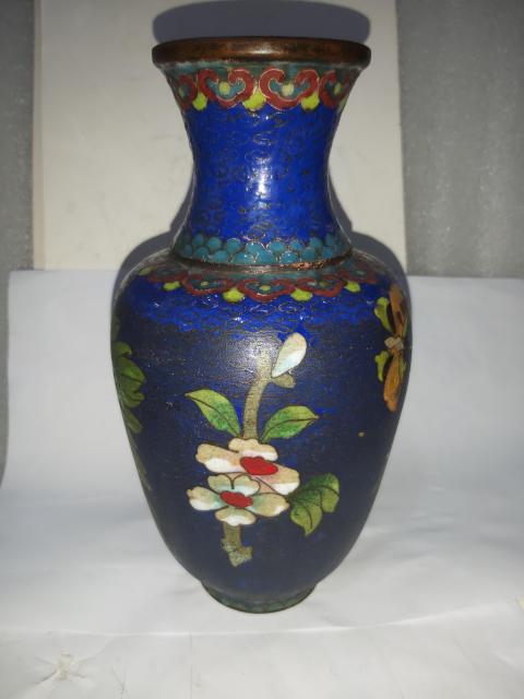 古玩雜項銅胎掐絲琺瑯彩花瓶拍賣，當前價格1128元