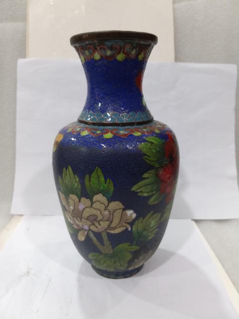 古玩雜項銅胎掐絲琺瑯彩花瓶拍賣，當前價格1128元