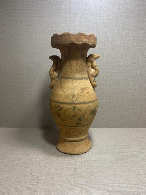 古玩陶瓷元代玉溪窯盤口瓶拍賣,當前價格9998元