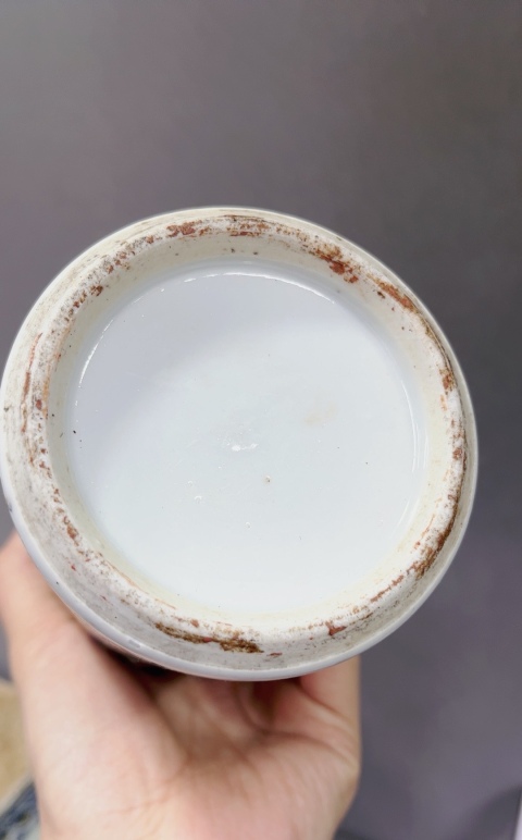 古玩陶瓷全網孤品!晚清咸豐綠廣彩人物紋廣彩冒筒!拍賣,當前價格5000元