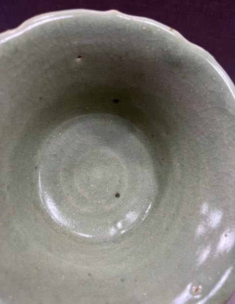 古玩陶瓷明龍泉青釉刻花口高足杯拍賣，當(dāng)前價(jià)格8800元