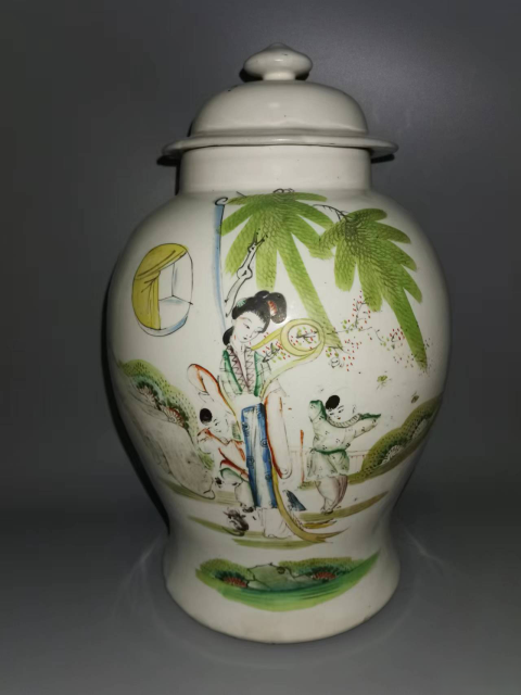 古玩陶瓷粉彩教子圖人物紋將軍罐拍賣(mài),當(dāng)前價(jià)格3600元