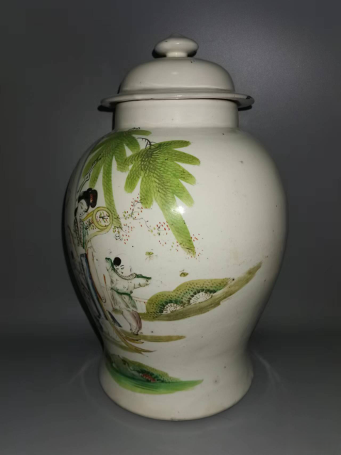 古玩陶瓷粉彩教子圖人物紋將軍罐拍賣(mài),當(dāng)前價(jià)格3600元