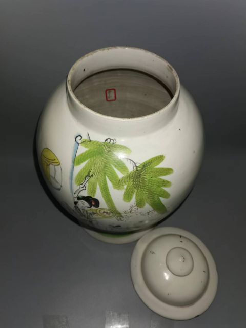 古玩陶瓷粉彩教子圖人物紋將軍罐拍賣(mài),當(dāng)前價(jià)格3600元