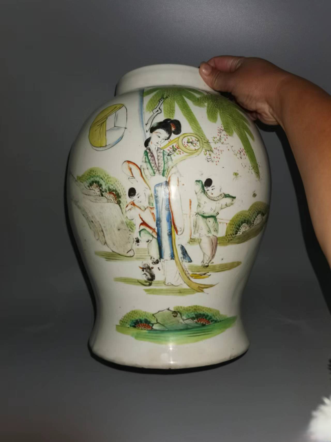古玩陶瓷粉彩教子圖人物紋將軍罐拍賣(mài),當(dāng)前價(jià)格3600元