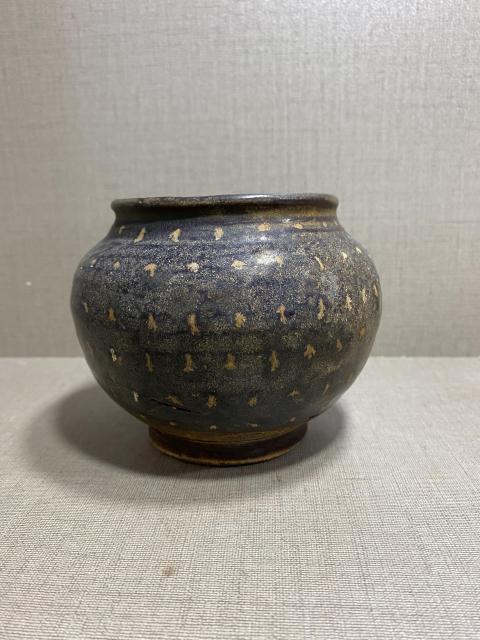 古玩陶瓷吉州窯褐釉點彩罐拍賣，當前價格7000元