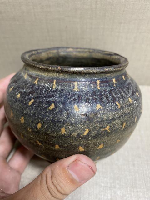 古玩陶瓷吉州窯褐釉點彩罐拍賣，當前價格7000元