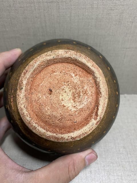 古玩陶瓷吉州窯褐釉點彩罐拍賣，當前價格7000元