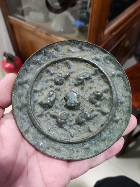 古玩銅器宋代海獸葡萄紋銅鏡拍賣，當前價格3688元