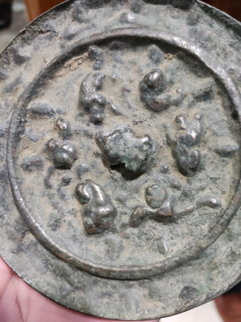古玩銅器宋代海獸葡萄紋銅鏡拍賣，當前價格3688元