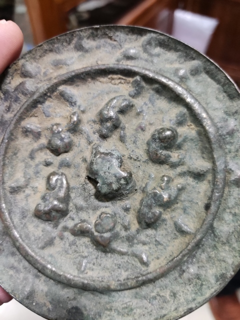 古玩銅器宋代海獸葡萄紋銅鏡拍賣，當前價格3688元