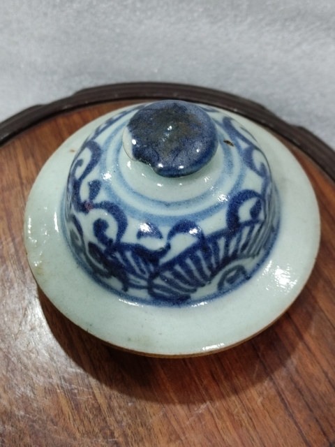 古玩陶瓷清代順治青花花卉紋將軍蓋罐拍賣,當前價格4500元