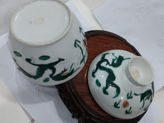 古玩陶瓷清晚·礬紅綠彩龍紋蓋缸拍賣(mài)，當(dāng)前價(jià)格3333元