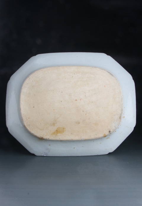 古玩陶瓷40cm全品清乾隆  青花牡丹花鳥(niǎo)圖長(zhǎng)方盤(pán)-7892拍賣(mài)，當(dāng)前價(jià)格6800元