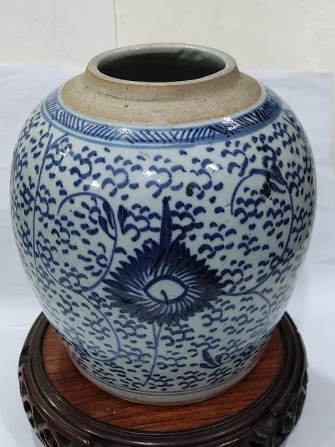 古玩陶瓷青花鳳眼紋罐拍賣，當前價格1980元