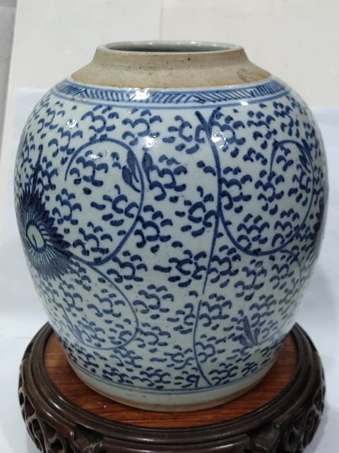 古玩陶瓷青花鳳眼紋罐拍賣，當前價格1980元