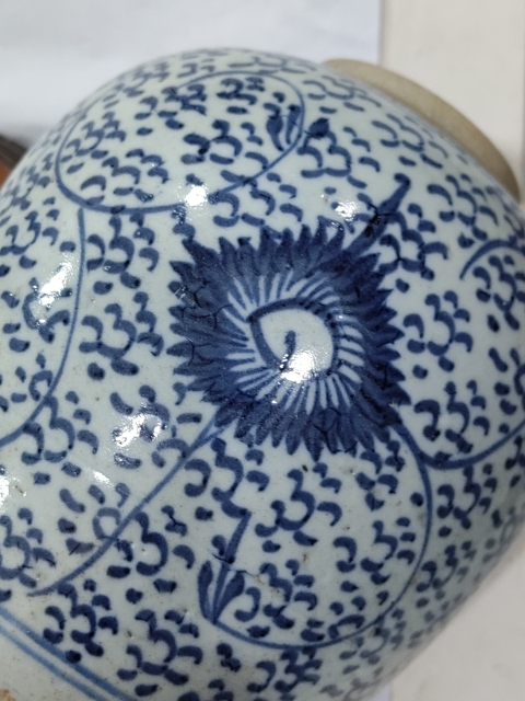 古玩陶瓷青花鳳眼紋罐拍賣，當前價格1980元
