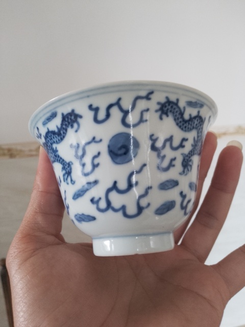 古玩陶瓷清末龍紋青花杯拍賣,當(dāng)前價(jià)格6000元