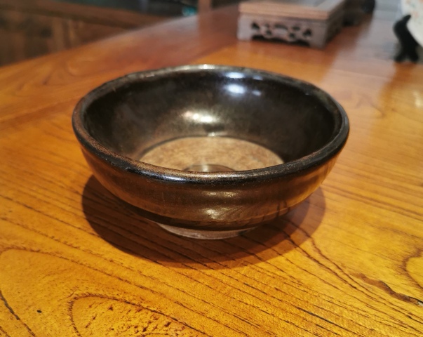 古玩陶瓷明代?窯變褐釉澀圈盞拍賣,當前價格360元