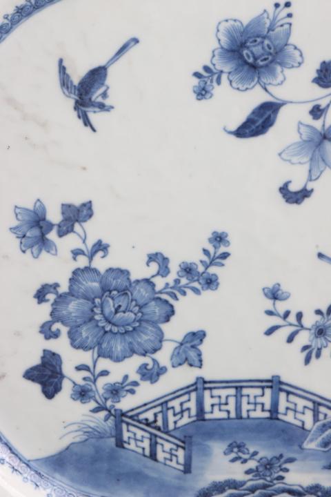 古玩陶瓷40cm全品乾隆  青花牡丹花鳥圖長方盤-7891拍賣，當(dāng)前價格7000元