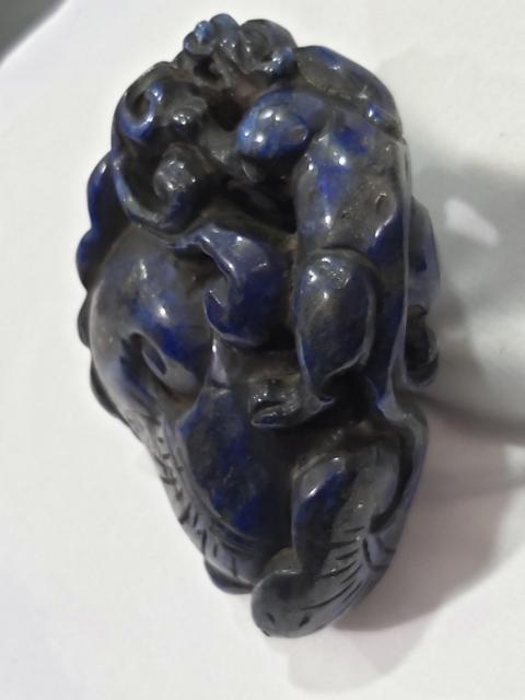 古玩雜項青金石雕螭龍擺件拍賣,當前價格880元