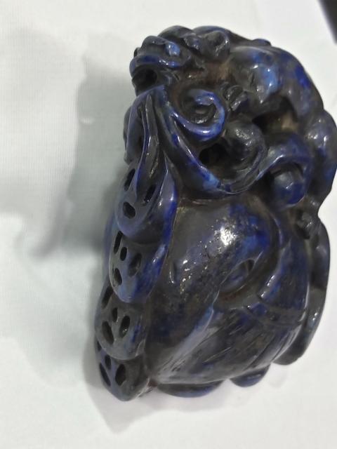古玩雜項青金石雕螭龍擺件拍賣,當前價格880元