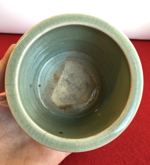 古玩陶瓷明代·青釉筒式爐真品鑒賞圖