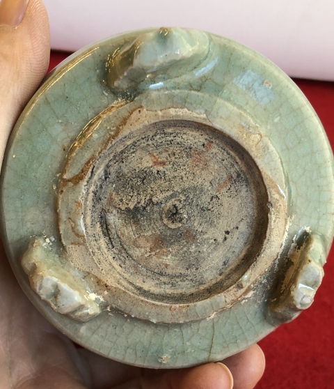 古玩陶瓷明代·青釉筒式爐真品鑒賞圖