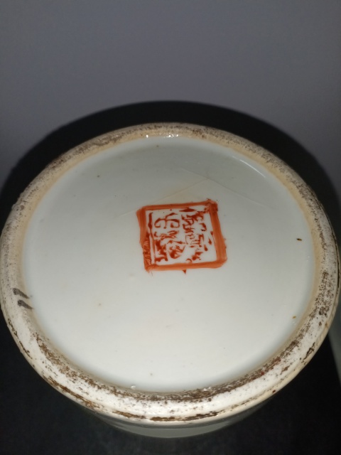 古玩陶瓷清末民國粉彩人物帽筒拍賣,當前價格4200元