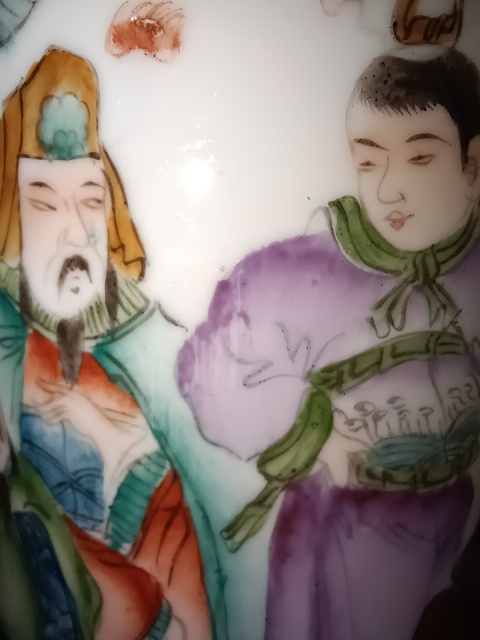 古玩陶瓷清末民國粉彩人物帽筒拍賣,當前價格4200元