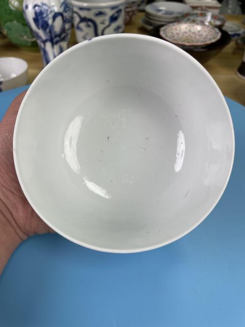 古玩陶瓷清道光 青花鳳凰傳書紋大碗（內府二級官）拍賣，當前價格2200元