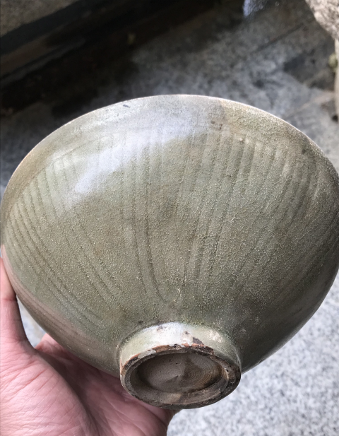 古玩陶瓷同安窯珠光青瓷刻花卉紋斗笠碗拍賣,當前價格399元