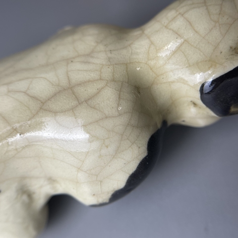 古玩陶瓷清代磁州窯嬰戲形燭臺(tái)拍賣，當(dāng)前價(jià)格700元