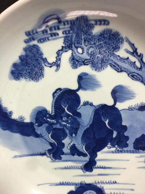 古玩陶瓷青花獅紋盤拍賣,當前價格15800元