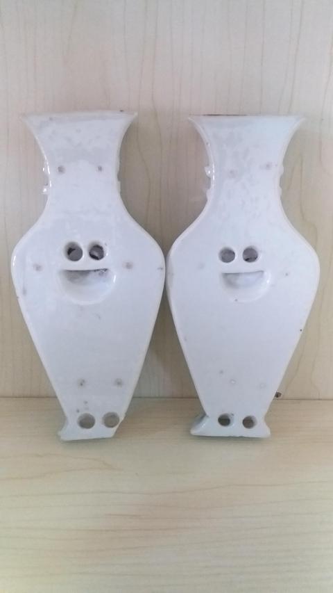 古玩陶瓷晚清花鳥紋粉彩壁瓶拍賣，當前價格2300元