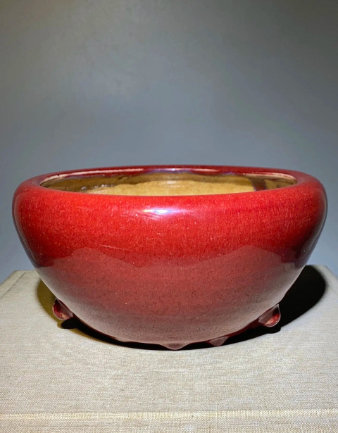 古玩陶瓷(收藏級(jí))鈞紅釉三乳足缽式香爐拍賣(mài),當(dāng)前價(jià)格0元