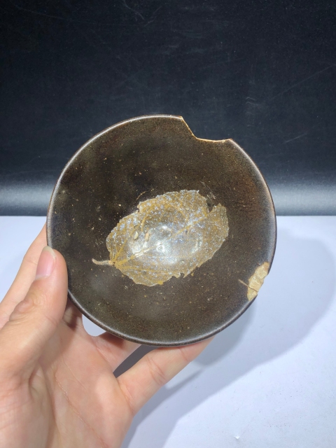 古玩陶瓷宋代?吉州窯木葉盞拍賣，當前價格2800元