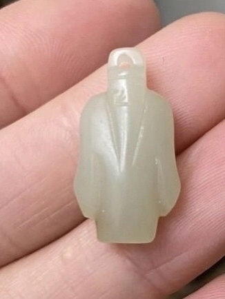 古玩玉器辟邪-翁仲-和田玉吊墜-佩戴-驅鬼拍賣,當前價格100元