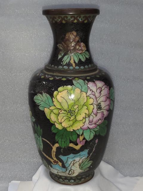銅胎掐絲琺瑯彩花瓶拍賣，當前價格1280元