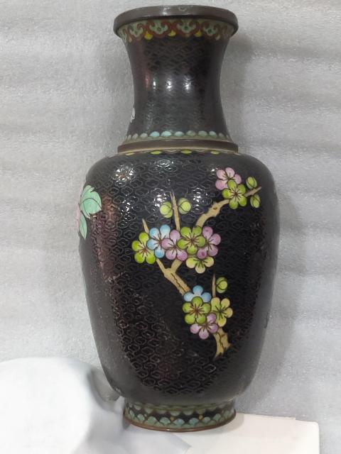 古玩雜項銅胎掐絲琺瑯彩花瓶拍賣，當(dāng)前價格1280元