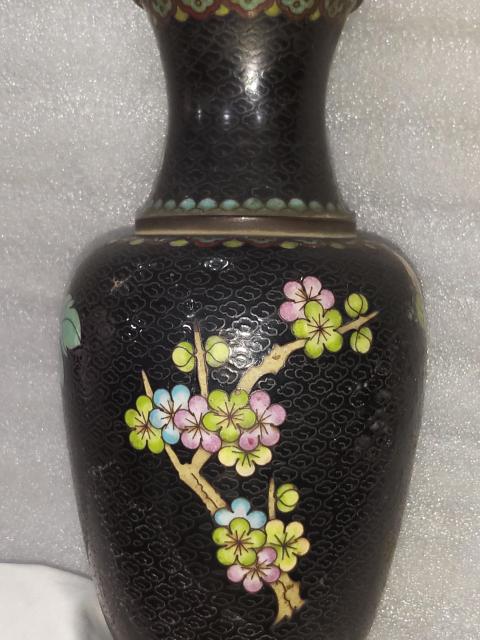 古玩雜項銅胎掐絲琺瑯彩花瓶拍賣，當(dāng)前價格1280元