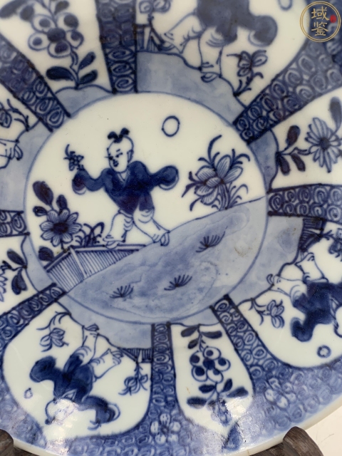 古玩陶瓷康熙青花嬰戲盤拍賣，當前價格3888元